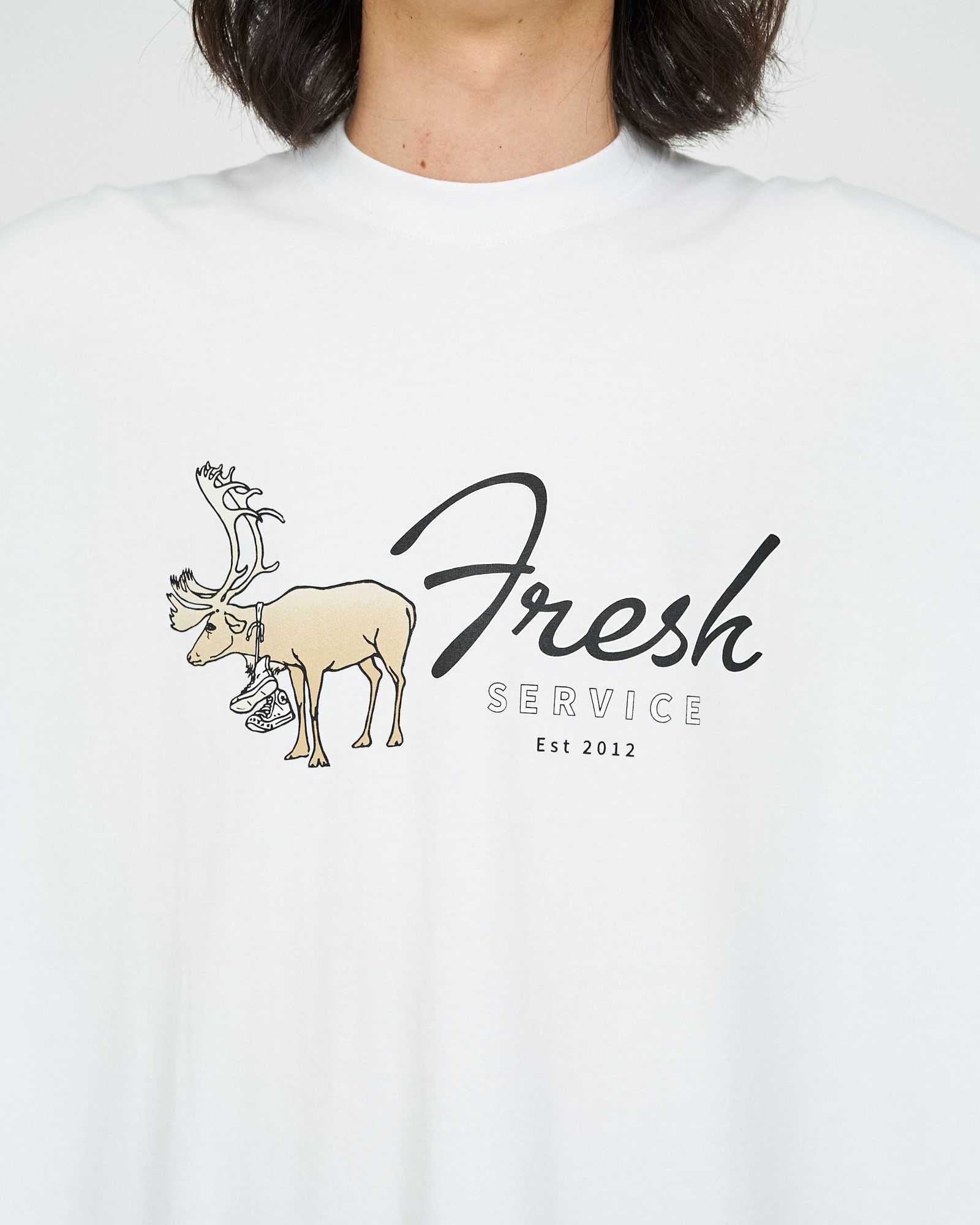 フレッシュサービス CORPORATE PRINTED S/S TEE “CARIBOU”(FSC253-70016)WHITE★7月26日(土)発売！)