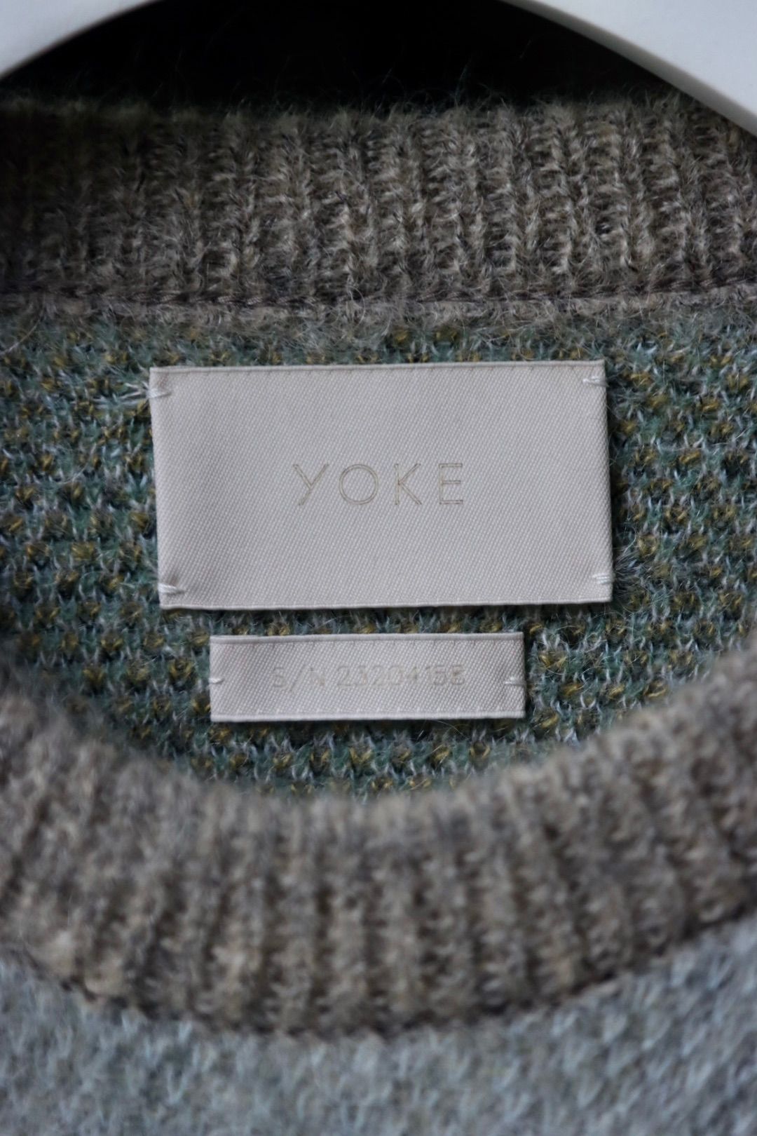 ヨーク23AW LANDSCAPE MOHAIR JACQUARD CREWNECK SWEATER(YK23FW0575S)GRAY