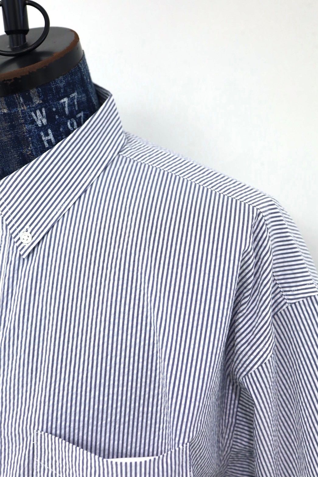 フレッシュサービス SEERSUCKER S/S B.D SHIRT (FSC261-50228)WHITExNAVY★2月14日(土)発売