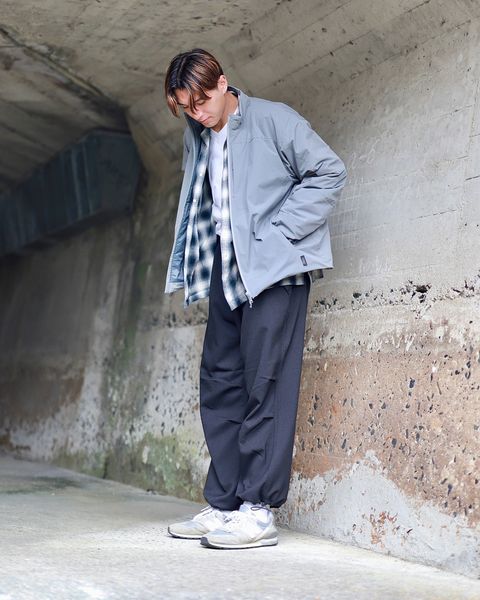 SEDAN ALL-PURPOSE Brushed Ombre Plaid Open Collar Shirtスタイル