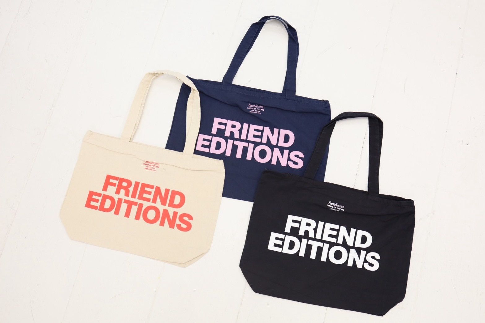 フレッシュサービス FRIEND EDITIONS CANVAS ZIP TOTE BAG(FSP261-90091FE)BLACK☆3月14日(土)発売！