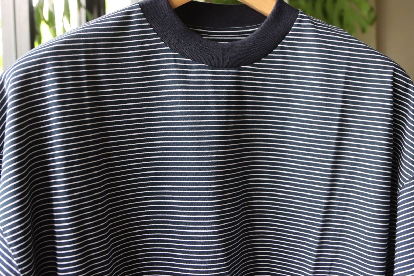イズネス23SSバルーンTシャツ BALLOON  T-SHIRT(31SSSH05-1)NAVY×WHITE BORDER