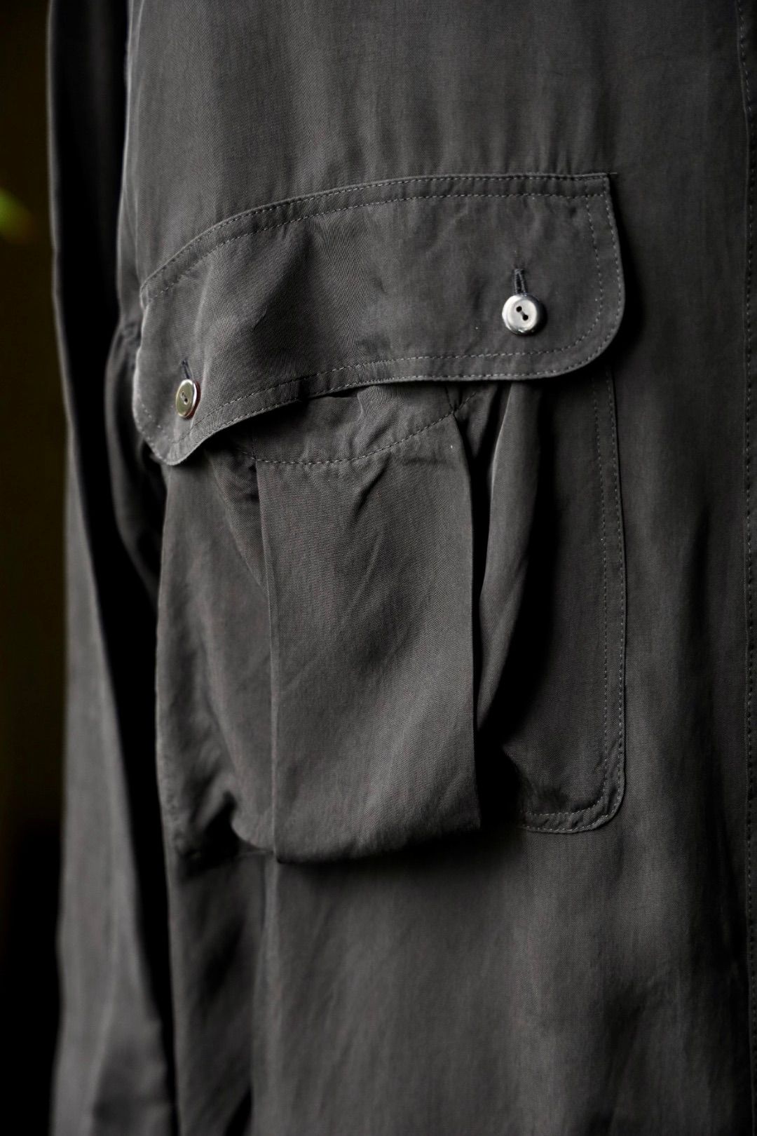 ヨーク 25FW シャツ Cupro Work Shirt(YK25FW01081SH)BLACK