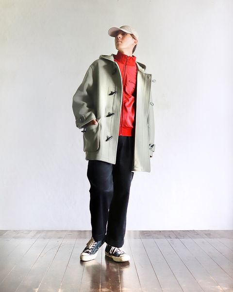 TapWater 23AW Tasmania Double Melton Short Duffle"GREEN"スタイル