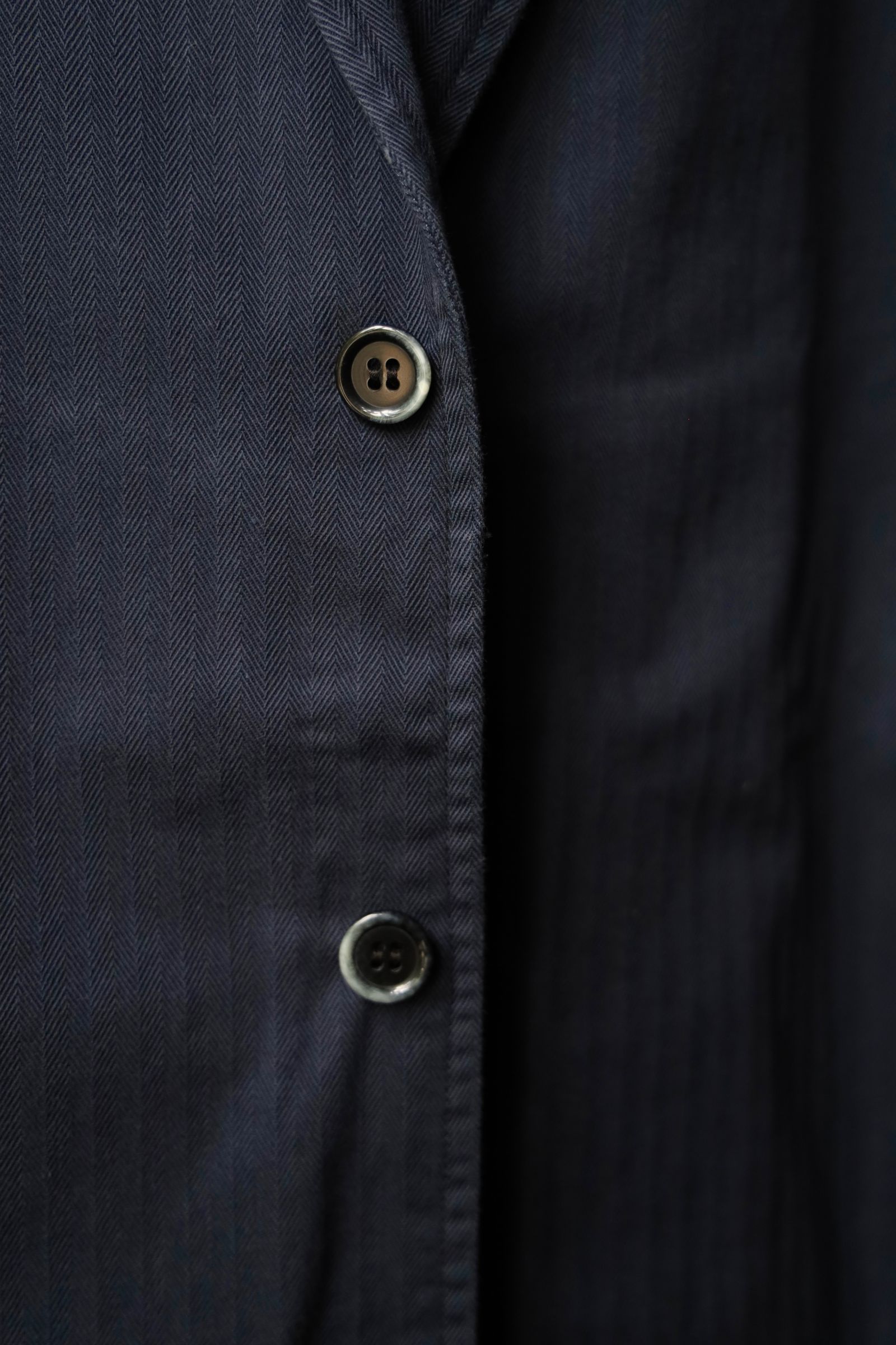 S.F.C 24FW エスエフシーTAILORED SHIRT JACKET HERRINGBONE(SFCEW24S01)Navy