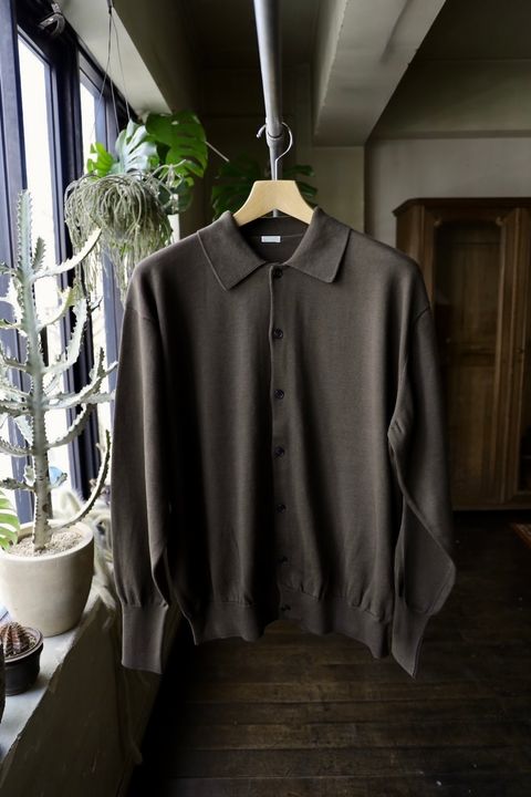 アプレッセ Cotton Knit Polo Collar Cardigan(25SAP-03-03K)OLIVE☆2月8日(土)発売！