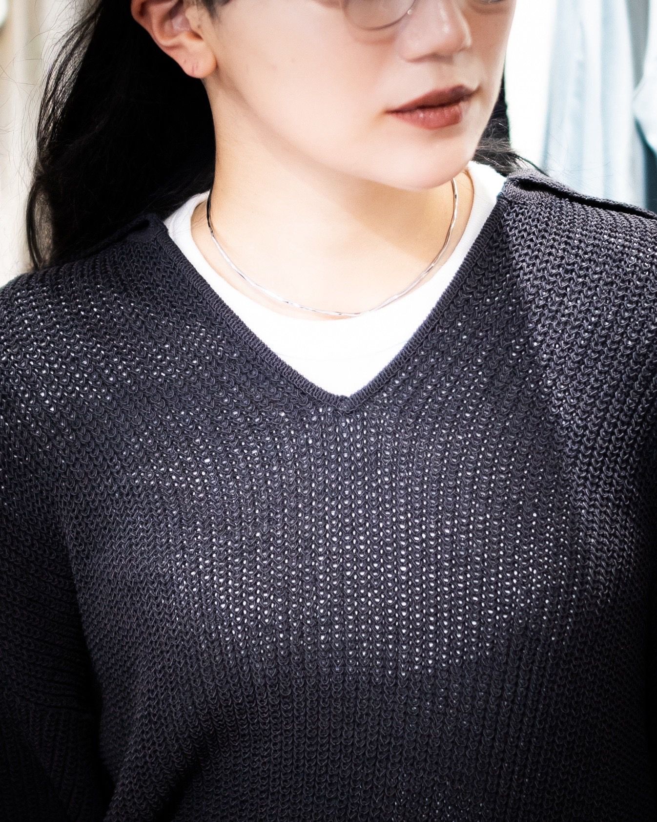 Graphpaper Coiled Wool Nylon Skipper Knit  style 2026.05.01