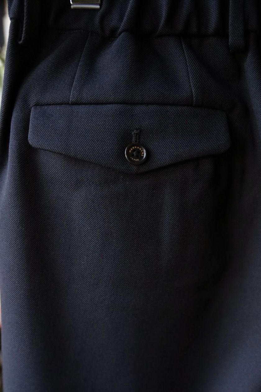 MARKAWARE Organic Wool Survival Cloth® Triple Pleated Wide Trousers(A25C06PT02C)BLACK☆新作発売！