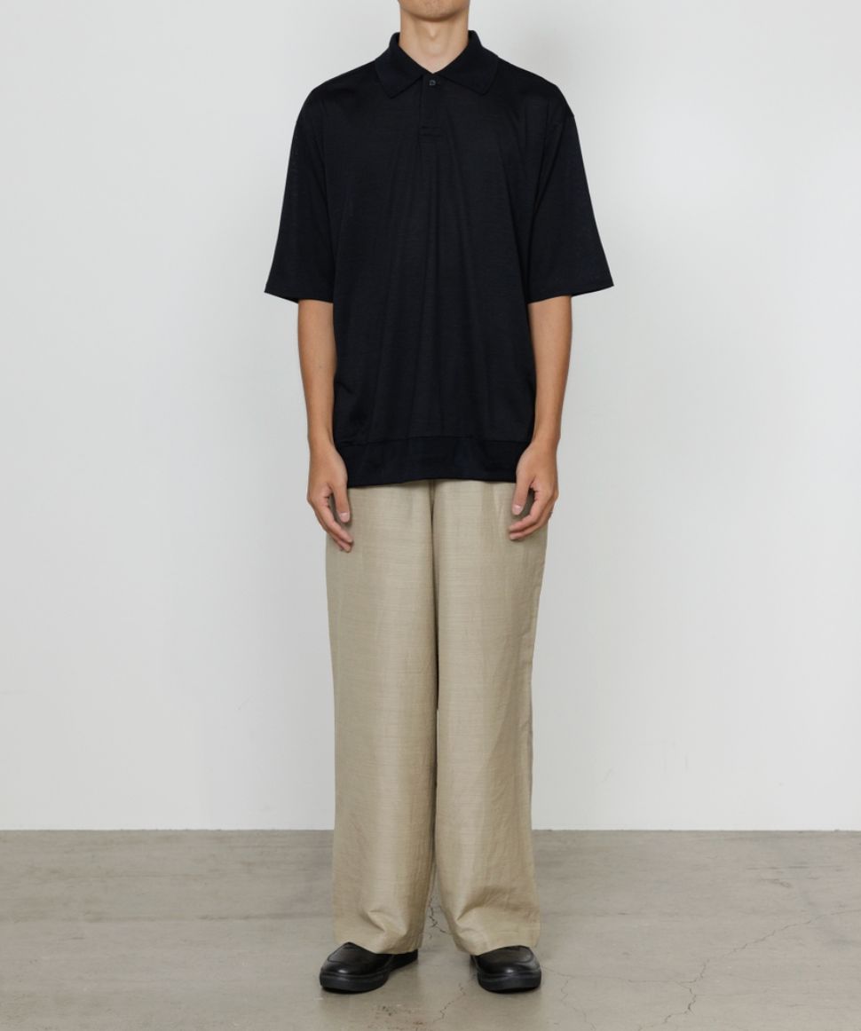 マーカ 26SS ワンボタンポロTシャツ ONE BUTTON POLO TEE S/S(M26A12CS01B)BLACK☆新作発売！