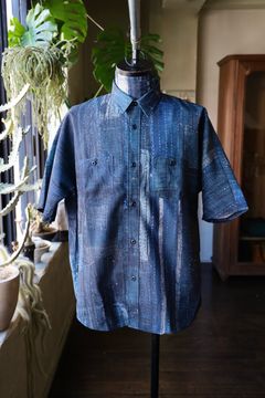 ファンダメンタル デニムシャツ PRINTED BORO S/S SHIRT (FA25/SH25P)BORO