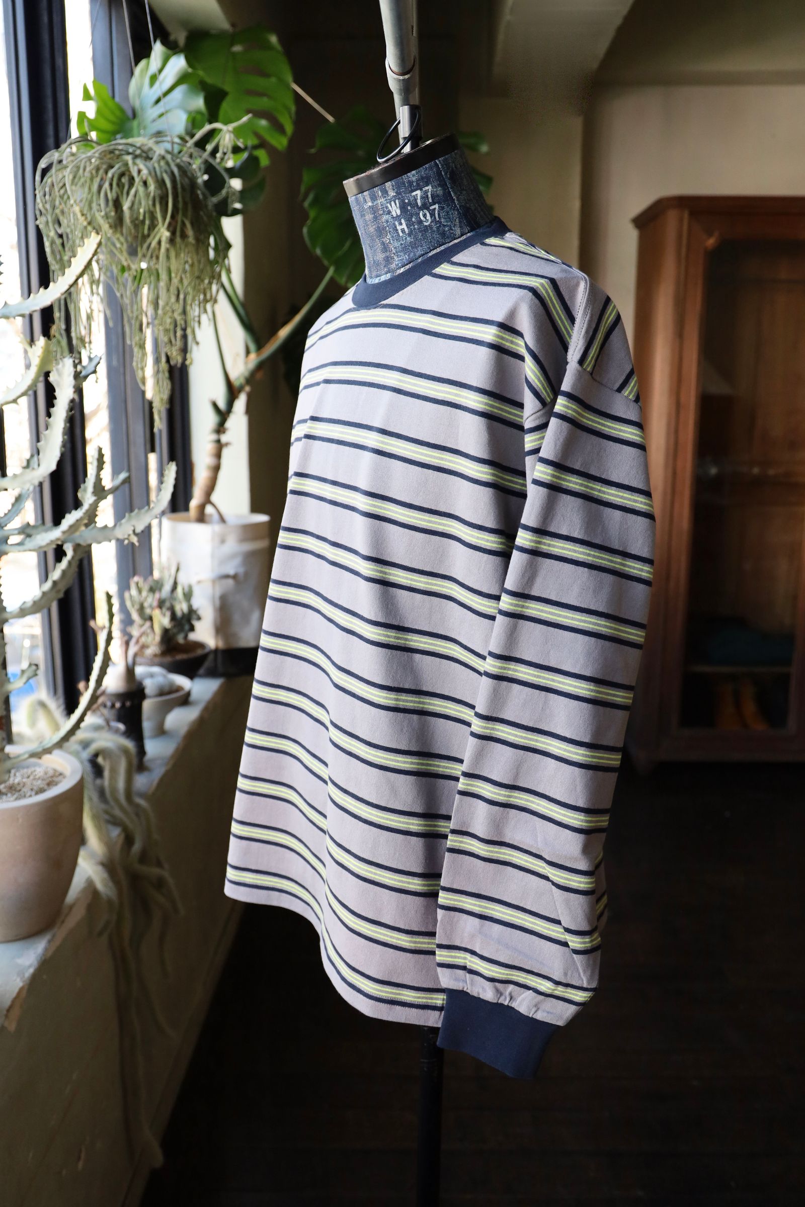 フレッシュサービス MULTI BORDER L/S TEE(FSC251-70120)GRAY
