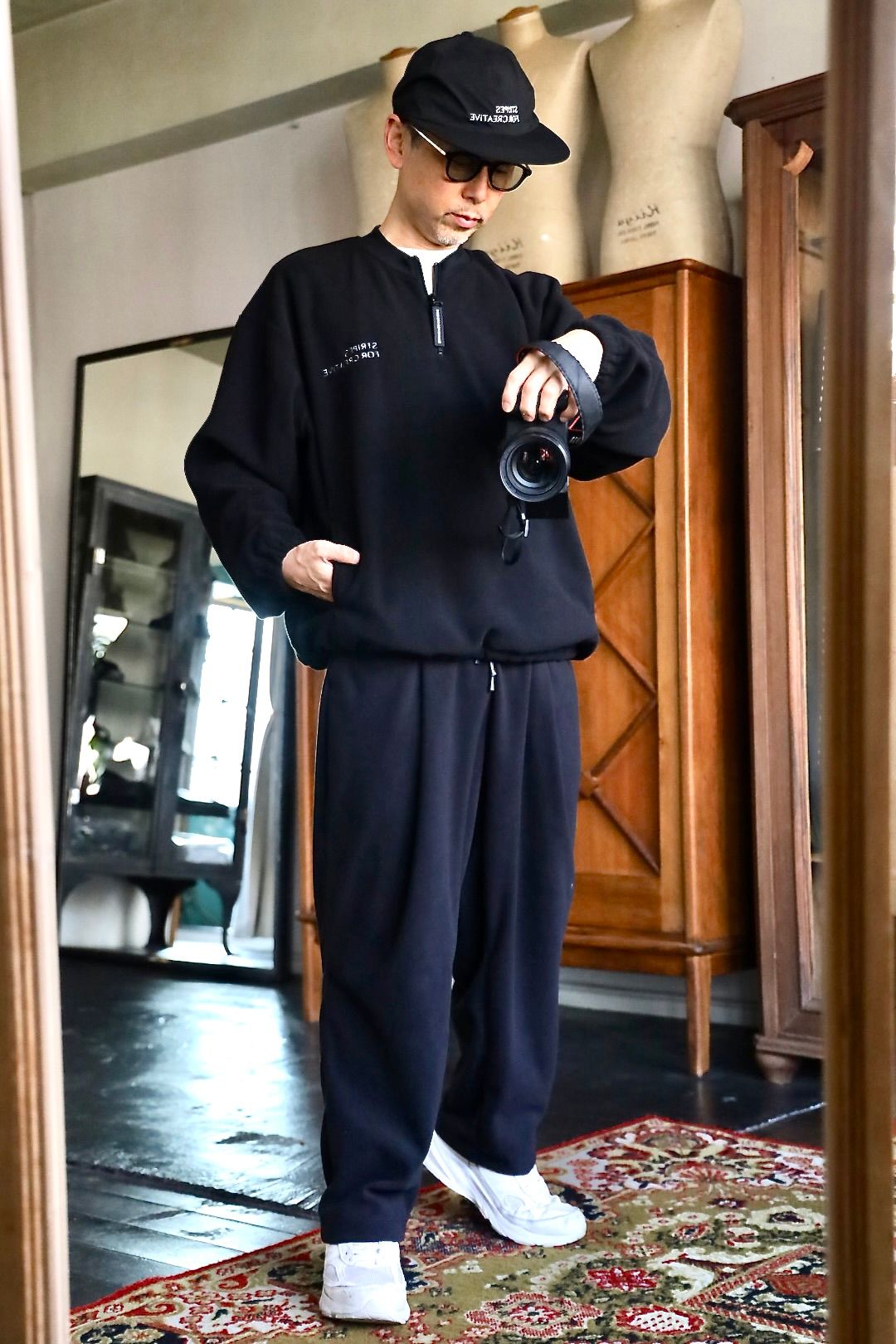 S.F.C FLEECE BASEBALL HALF ZIP JACKETスタイル