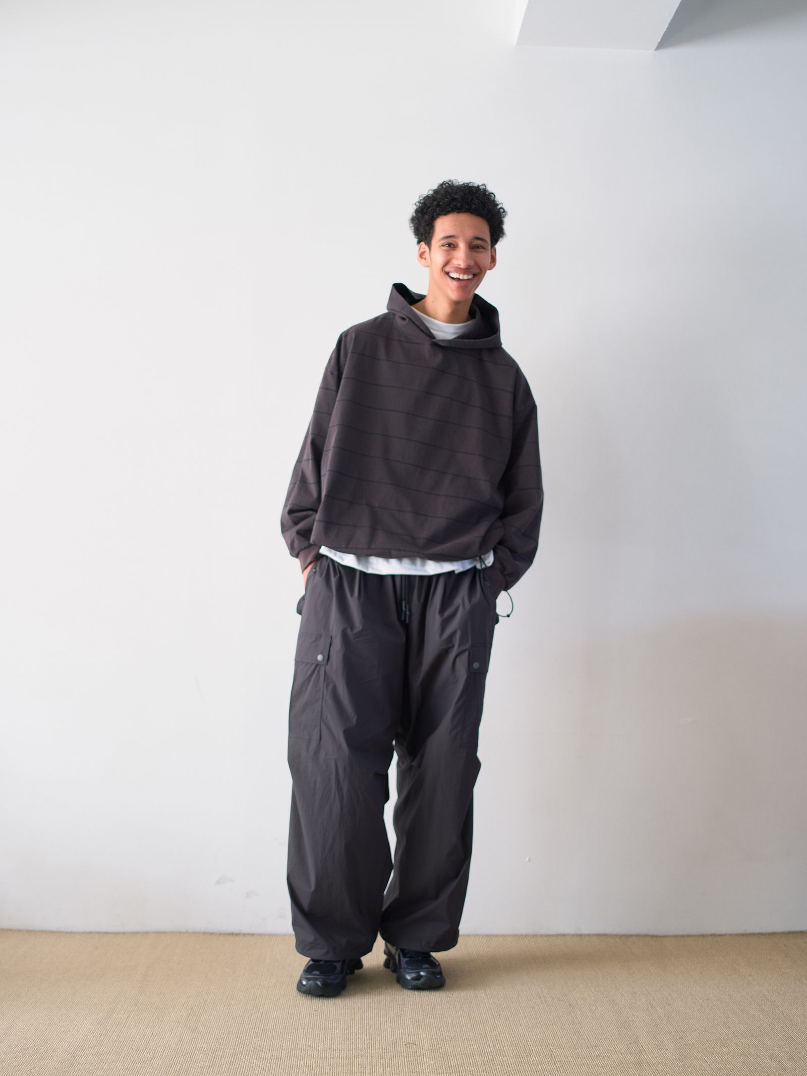 S.F.C 25FW エスエフシー SIDE STRIPE HOODY LS TEE (DISCHARGED) (SFCFW25CS07)Navy