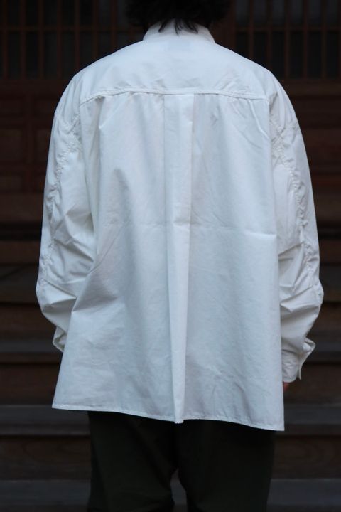 Graphpaper 22SS Garment Dyed Poplin Fatigue Shirt"WHITE"style.2022.2.5.
