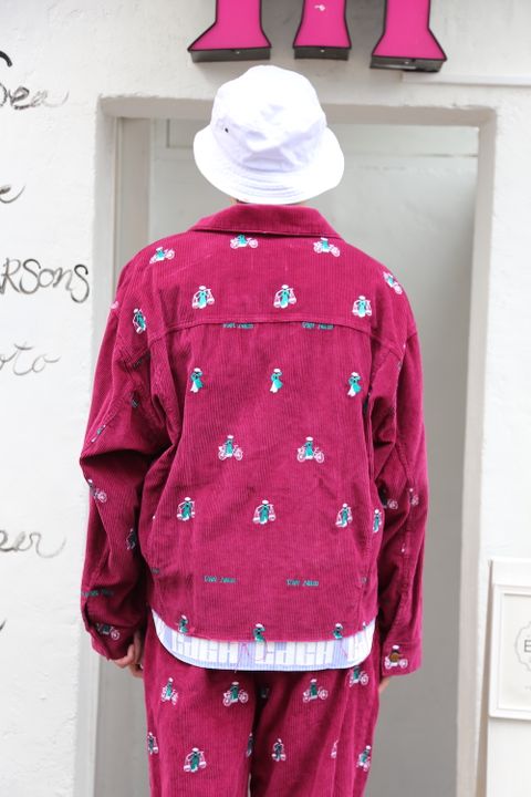 VETNAM EMBROIDERY COURDUROY JACKET & VETNAM EMBROIDERY WIDE TAPERED TROUSERSセットアップスタイル.2020.9.12.