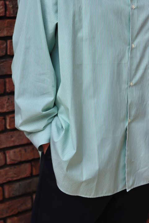 Thomas Mason for Graphpaper L/S Oversized Regular Collar Shirt style.2022.11.26
