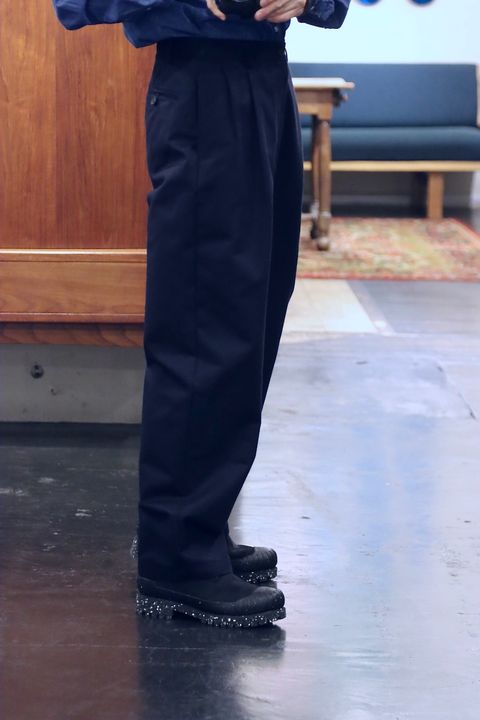 A.PRESSE 24SS Type.1 Silk Blend Chino Trousers"NAVY"スタイル