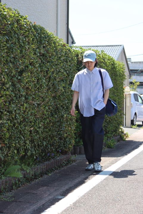COMME des GARCONS HOMME キュプラストライプMIX S/Sシャツ(HI-B017-051) style. 2022.04.09.