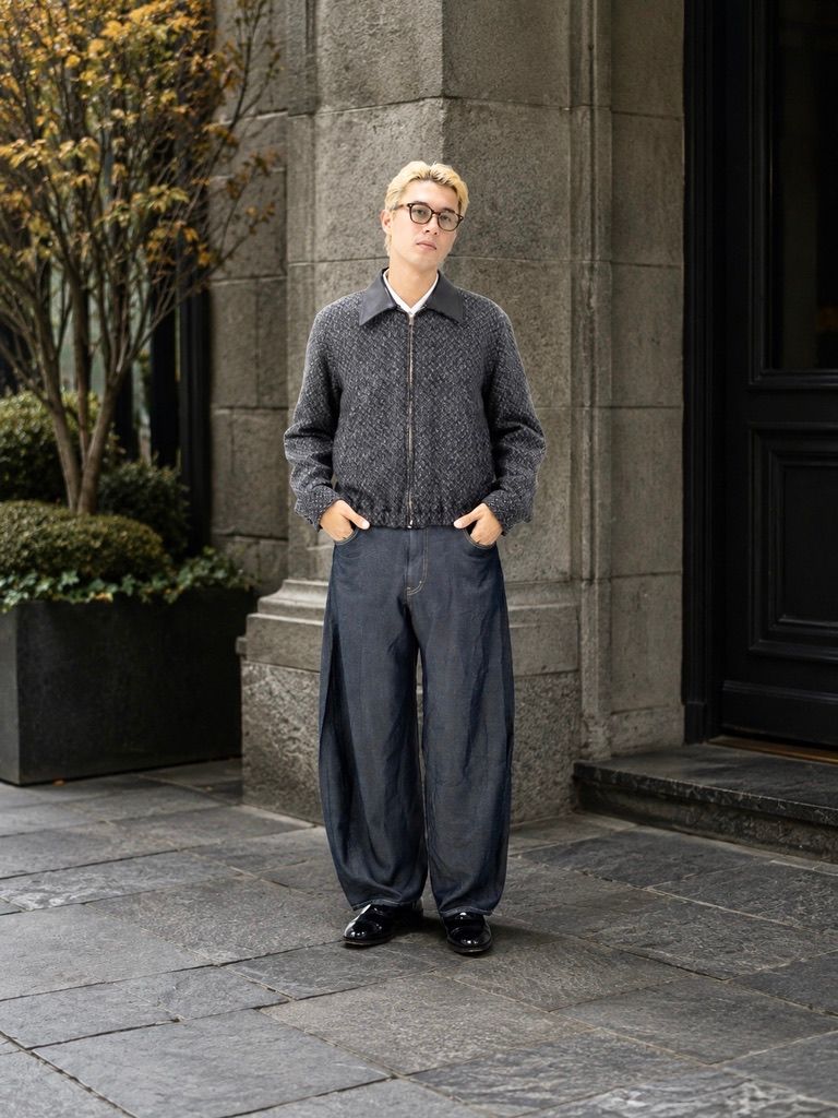 YOKE Herringbone Tweed Zip Blouson MARKスタイル
