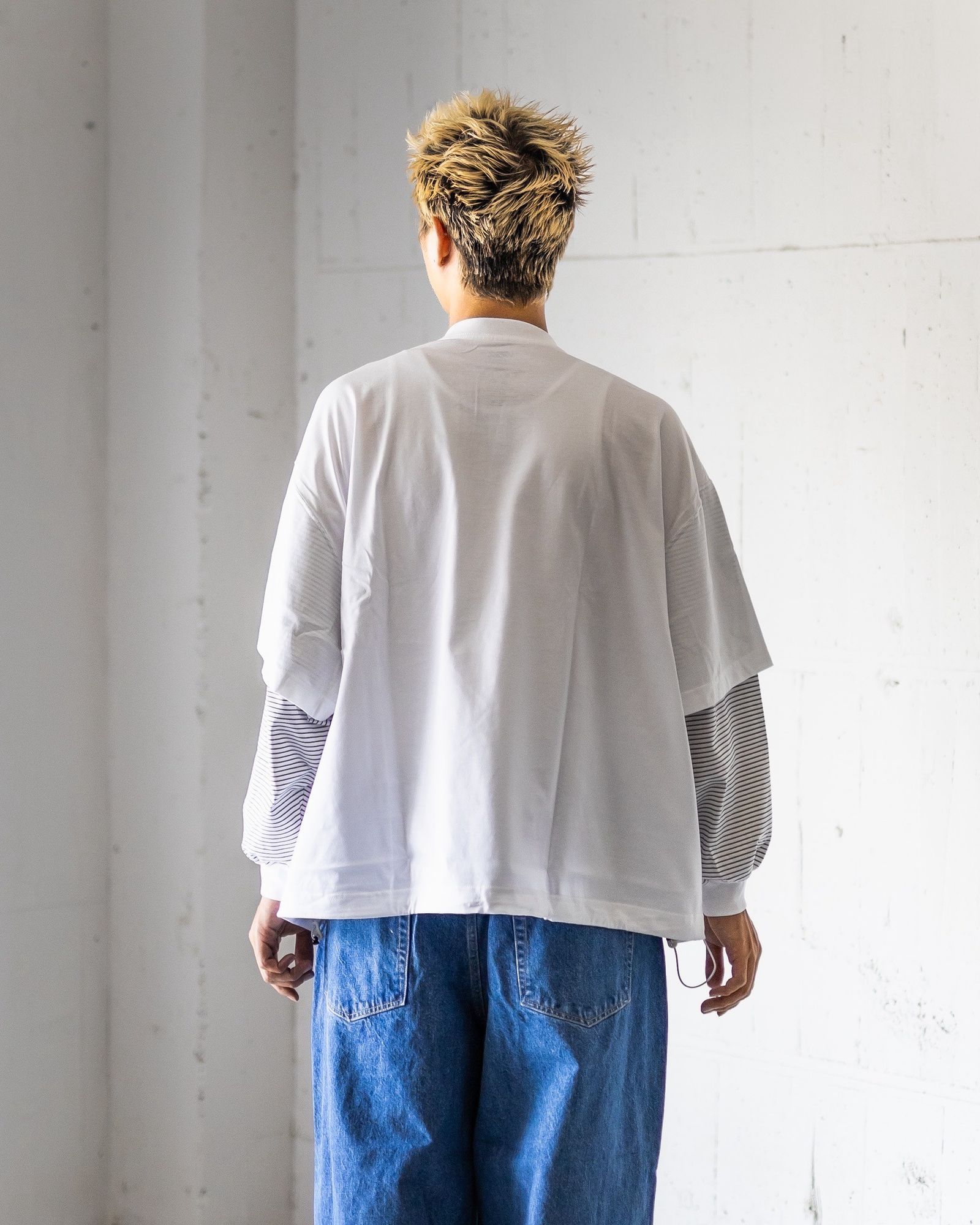 is-ness  BALLOON LAYERED LONG SLEEVE T SHIRT MARKスタイル