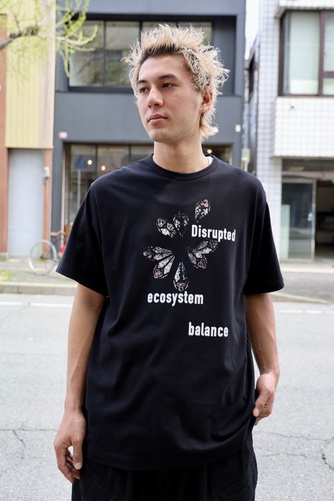 Yohji Yamamoto 半袖プリントTシャツ(HK-T76-985)BLACK