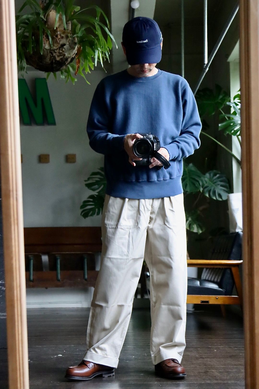 TapWater Cotton Chino Tuck Trousers - チノパン