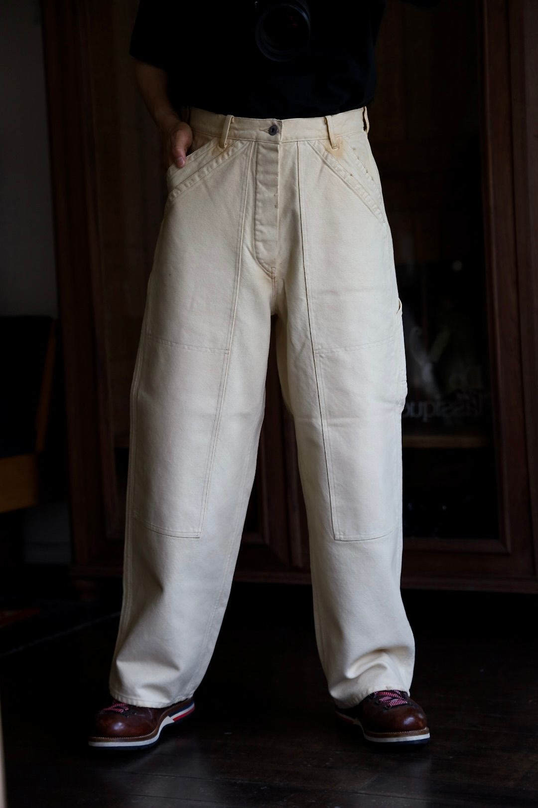 A．PRESSE(アプレッセ) Silk Cotton Open Collar L S Shirt