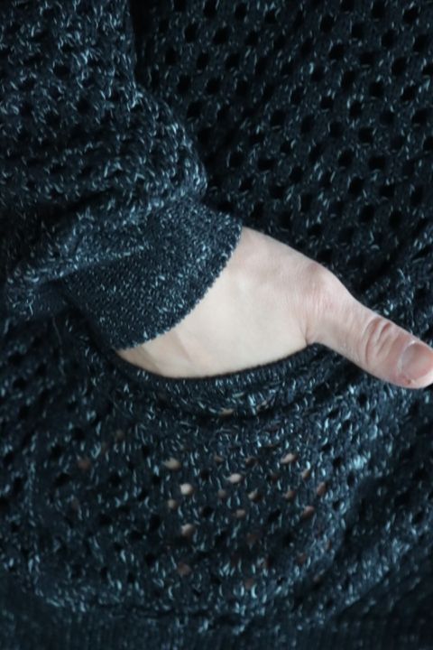 YOKE 22SS MESHED KNIT CARDIGAN"OCEAN NAVY"style.2022.2.21.