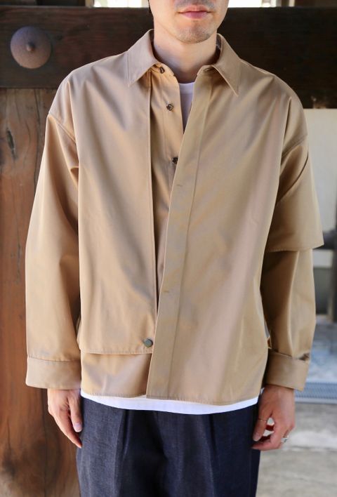 JieDa T/C FLAP SHIRT"BEIGE"Style.2020.8.29.