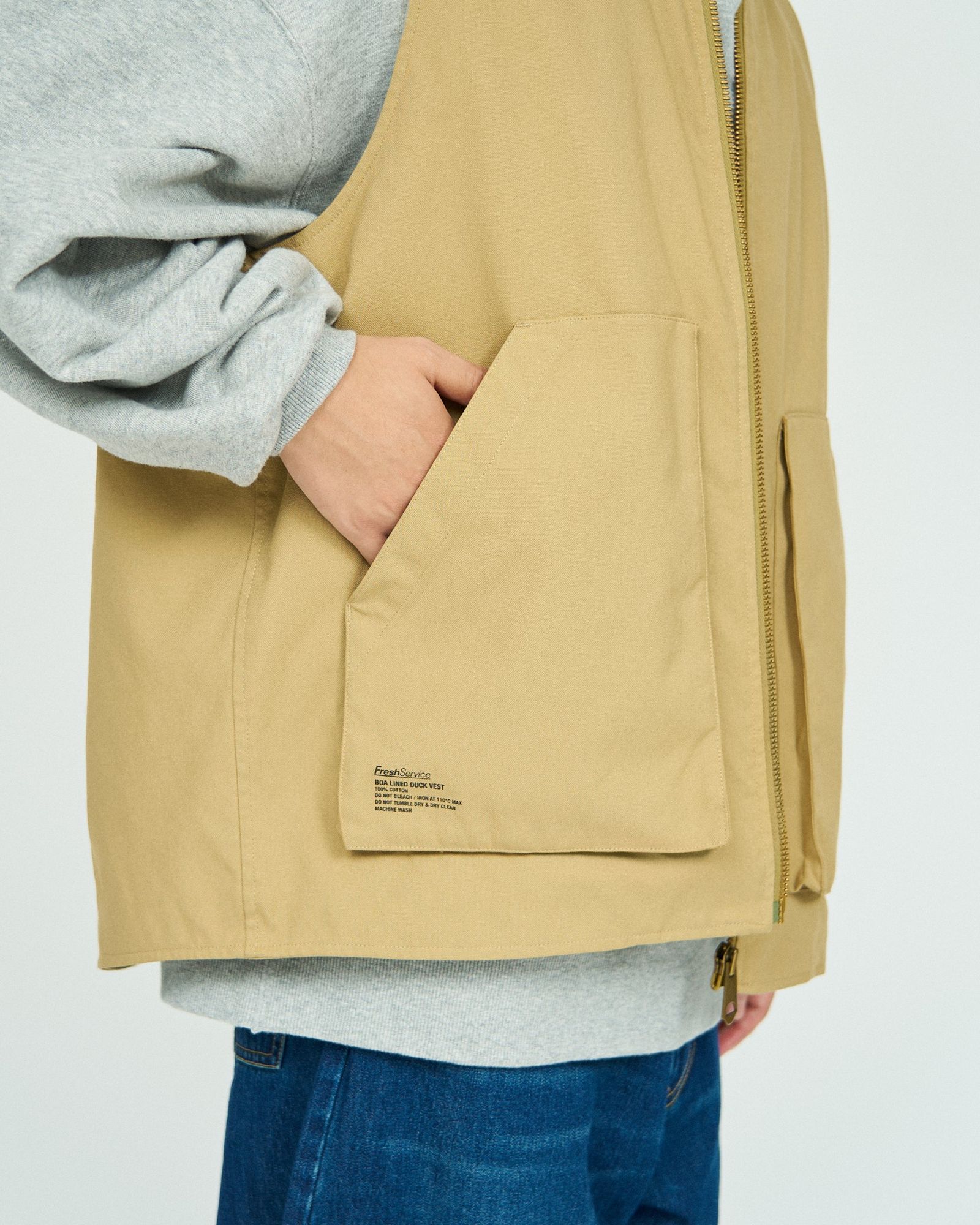フレッシュサービス BOA LINED DUCK VEST (FSC243-30185)BEIGE