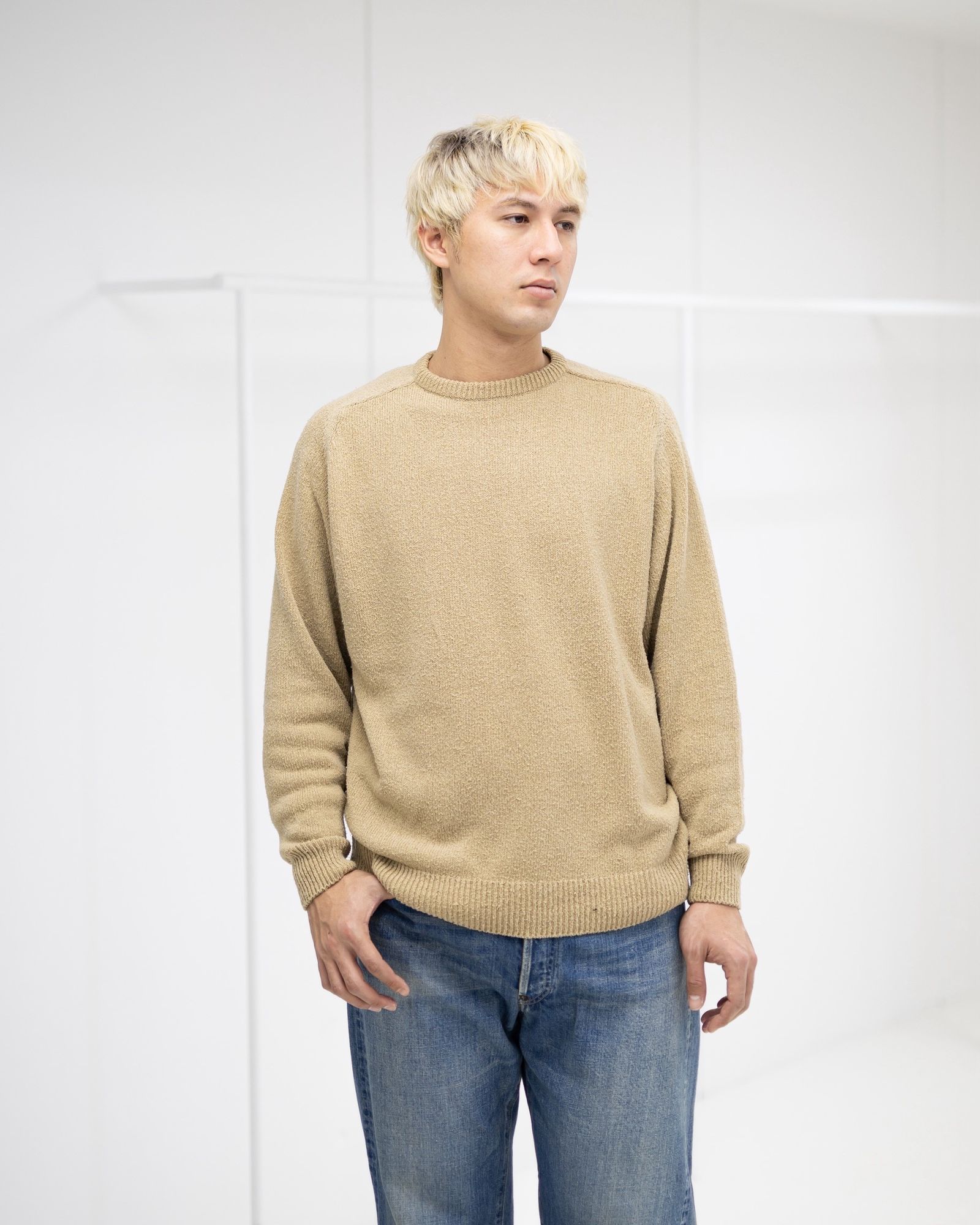 アプレッセ 2026 STYLE1 Washed Silk Nep Crew Neck Sweater(26SAP-03-07)BEIGE☆1月10日(土)発売！