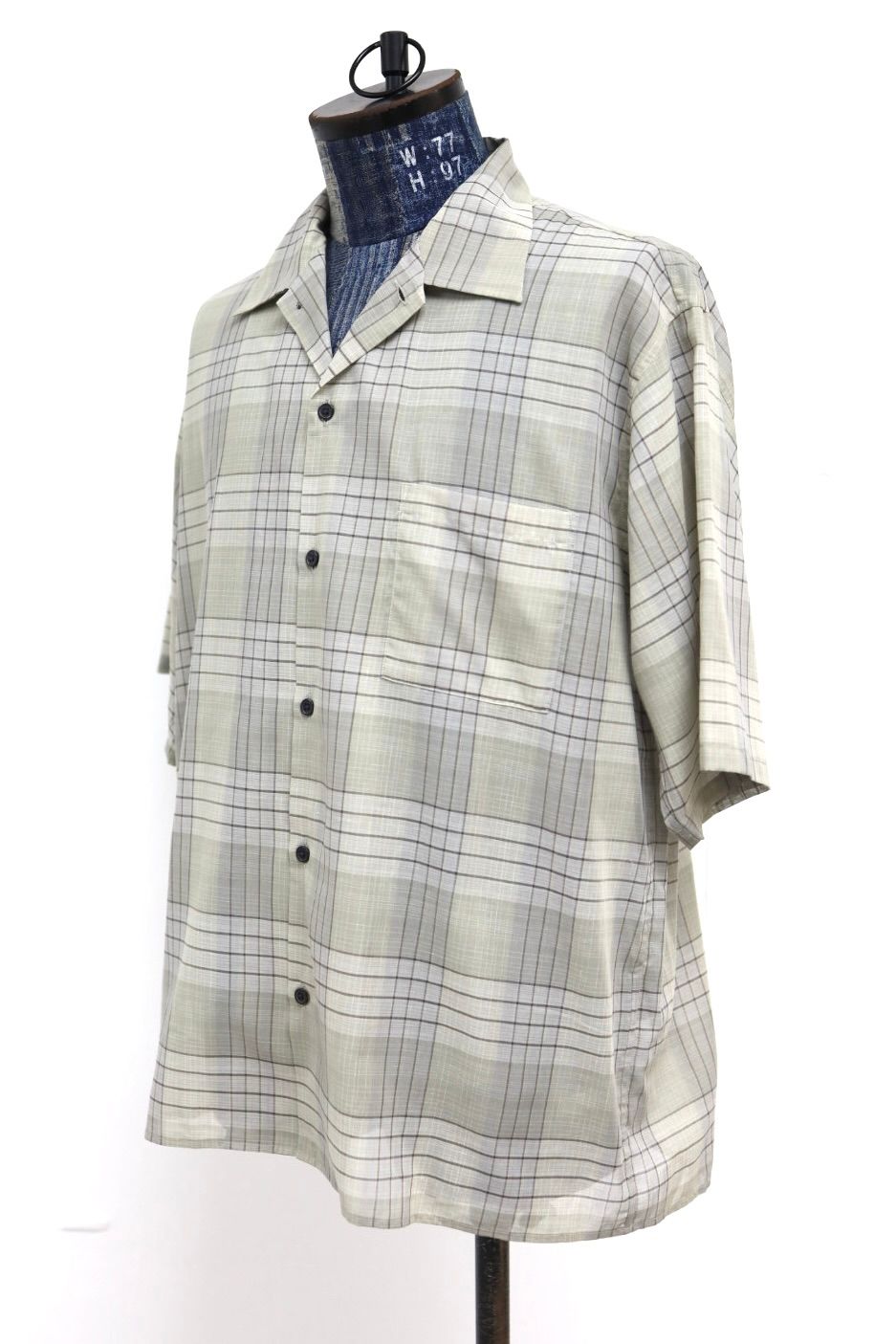 マーカ 26SS オープンカラーシャツ OPEN COLLAR S/S SHIRT(M26A18SH02B)SAGE CHECK☆新作発売！