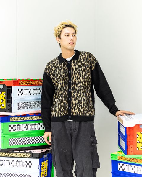 セントマイケル  LEOPARD KNIT CARDIGAN(SM-HR1-0000-073)BLACK★10月11日(土)発売！