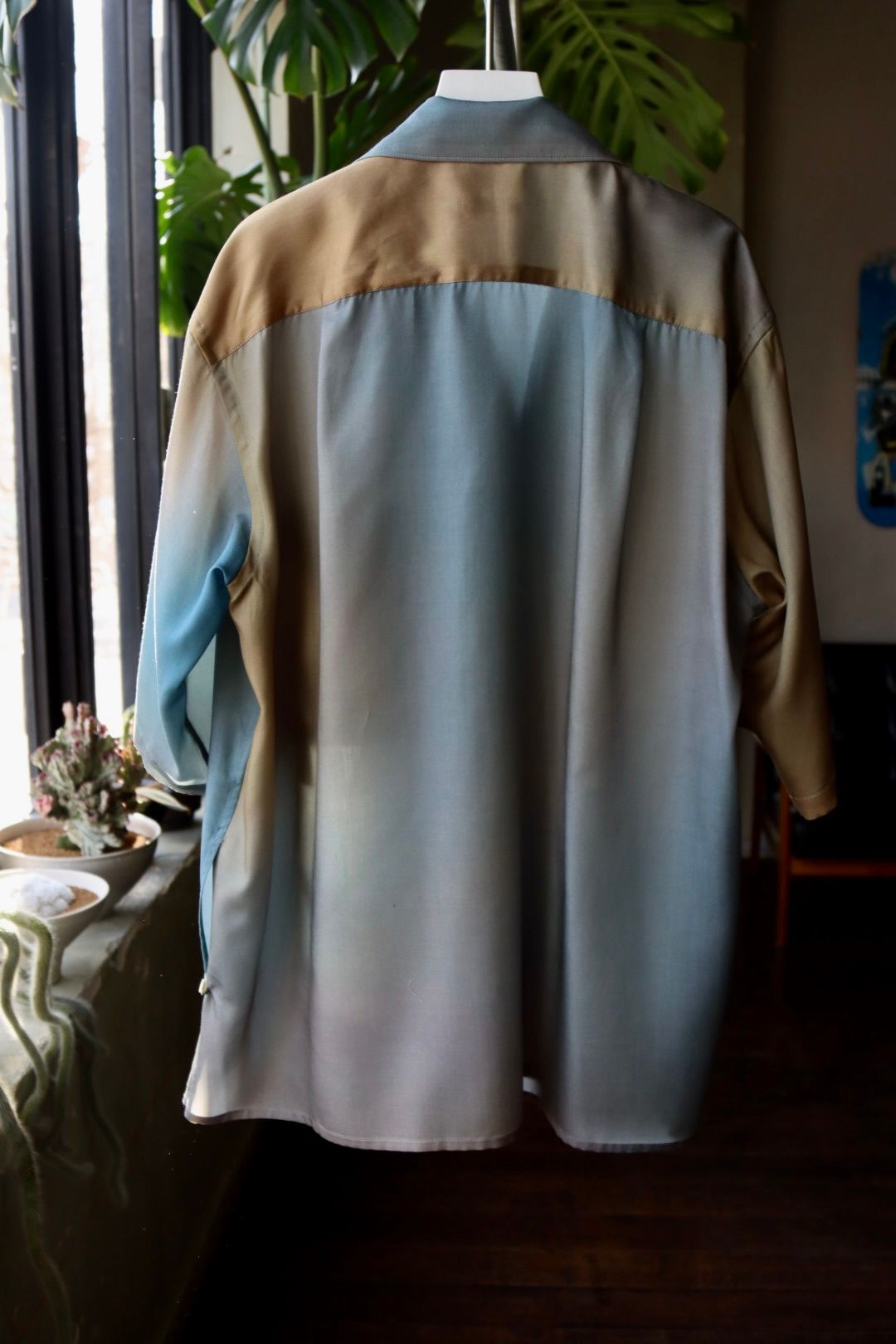 ヨーク23SSシャツ PRINTED OPEN COLLAR SHIRT(YK23SS0476SH)MIST BLUE☆2月26日発売！