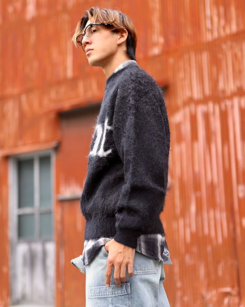©SAINT M×××××× 23AW SAINT CREW NECK KNIT"BLACK"スタイル
