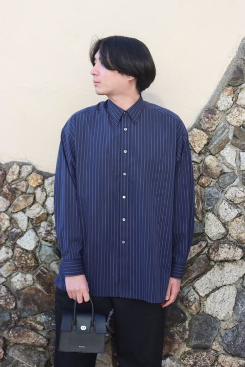 Graphpaper High Count Broad Stripe Regular Collar Shirt style.2022.12.10