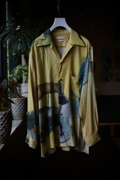 ヨーク23AW PRINTED OPEN COLLAR SHIRT (YK23FW0556SH) YELLOW★7月8日(土)発売！