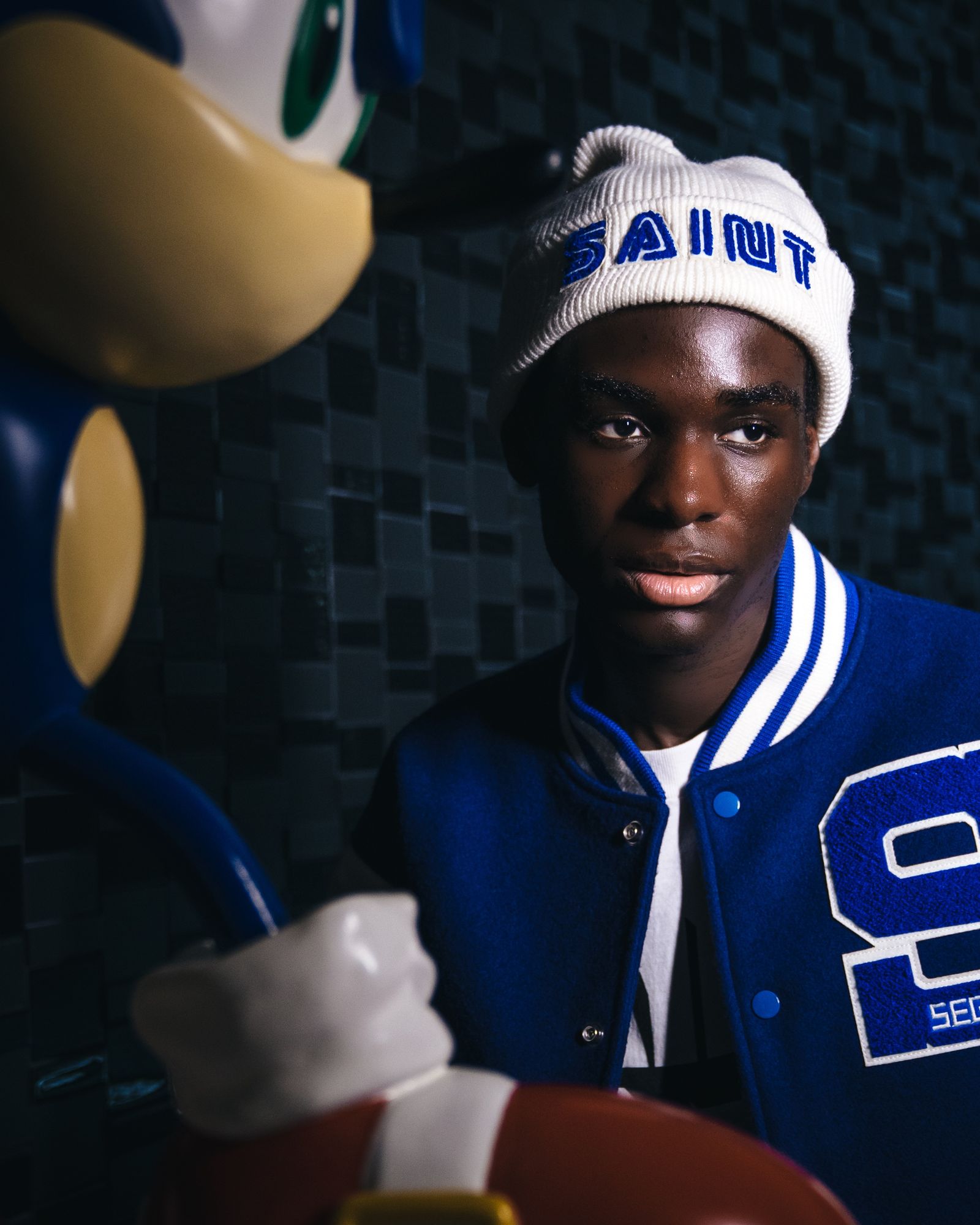 セントマイケル25AW SEGAコラボ SG_KNIT CAP /SAINT SEGA (SM-HR1-0000-C67)WHITE☆11月8日(土)発売！