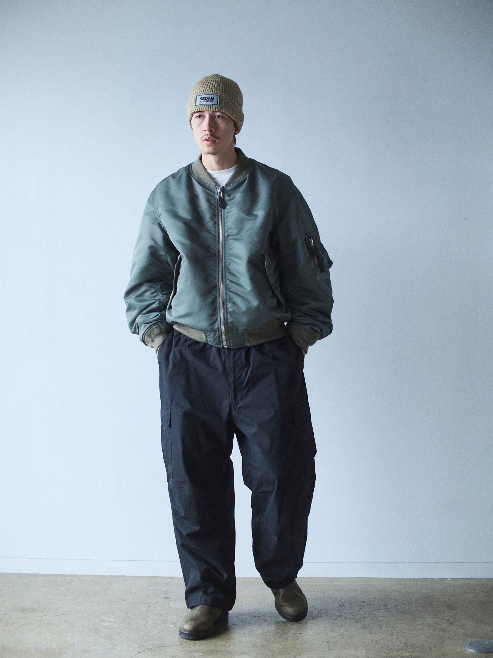 セダンオールパーパス FW24 Reversible CORDURA Flight Jacket(SD24F-JK05) Sage Green × Orange
