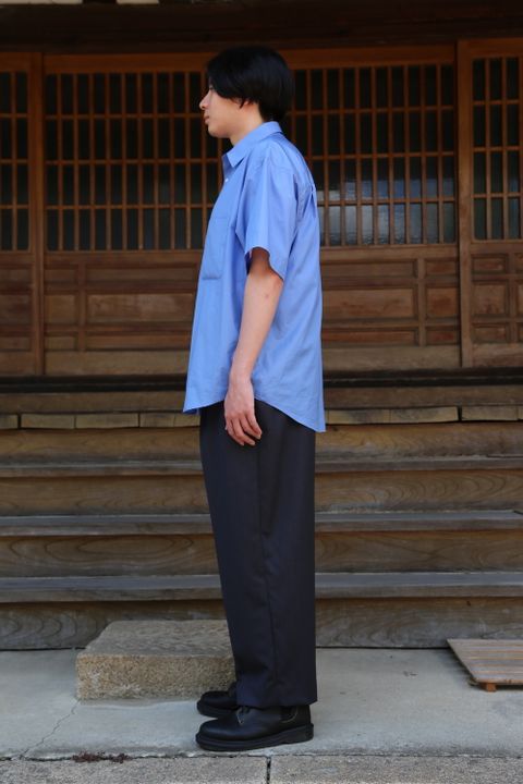 Graphpaper Broad Oversized S/S Regular Collar Shirt(GM212-50625B) style. 2021.5.30