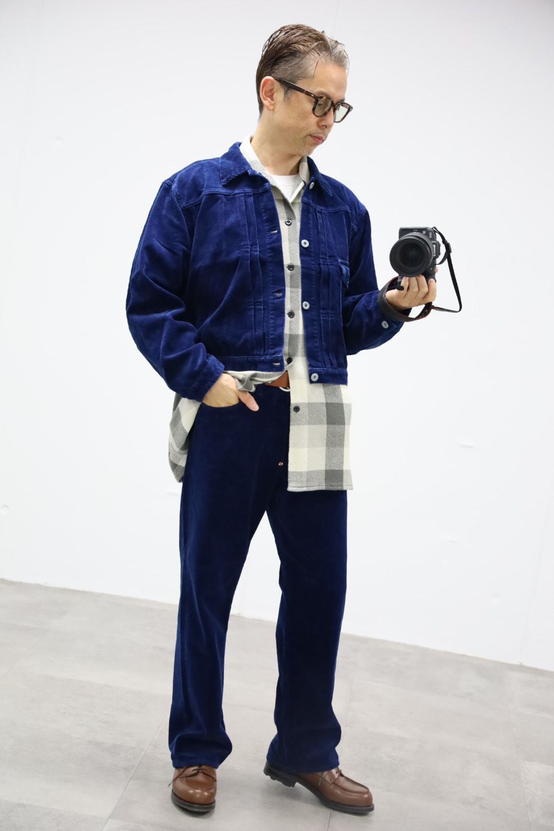 FOUNDOUR CORDUROY JACKET"INDIGO"スタイル.2025.10.12.