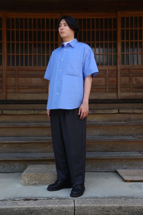 Graphpaper Broad Oversized S/S Regular Collar Shirt(GM212-50625B) style. 2021.5.30