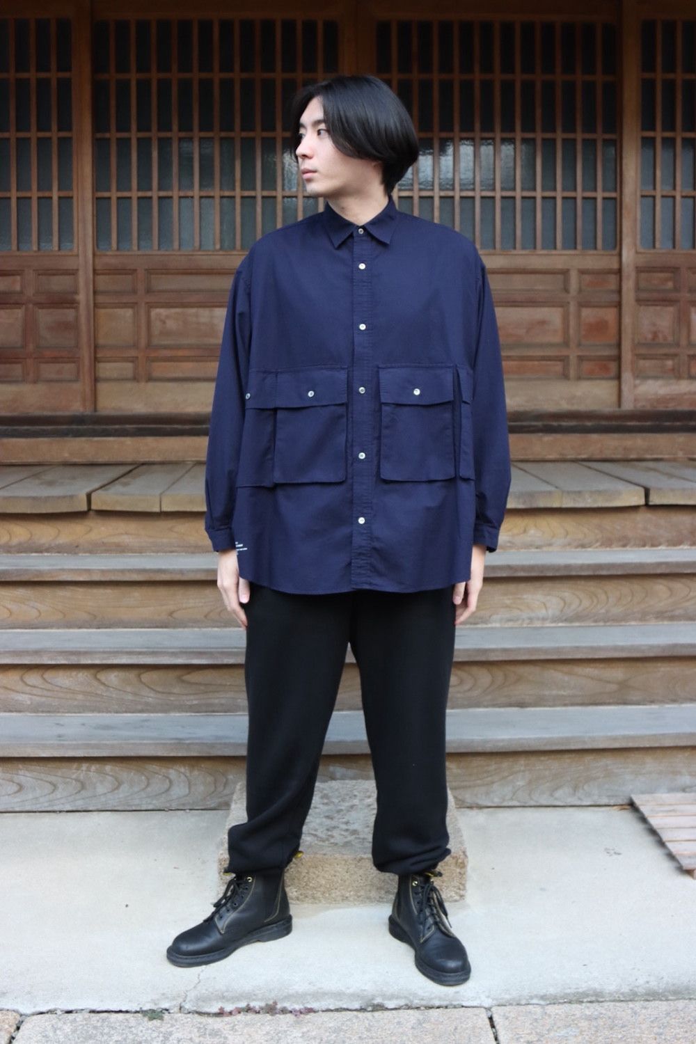 襟ボタンダウンfresh Service OXFORD FLAP POCKET SHIRT