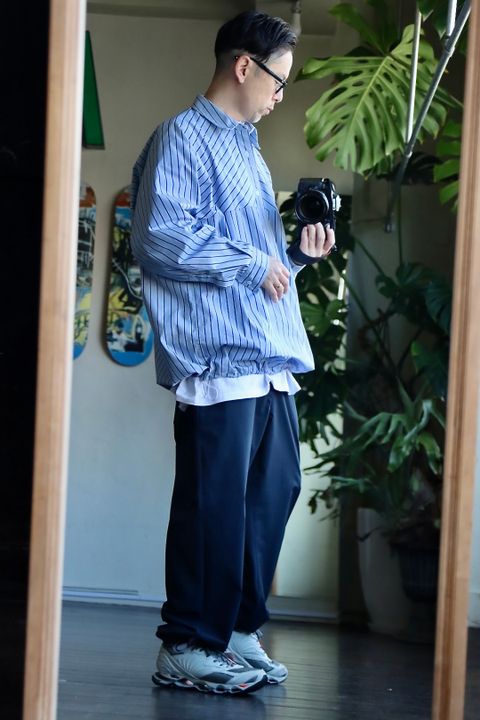 FreshService CORPORATE STRIPE ANORAK SHIRTスタイル
