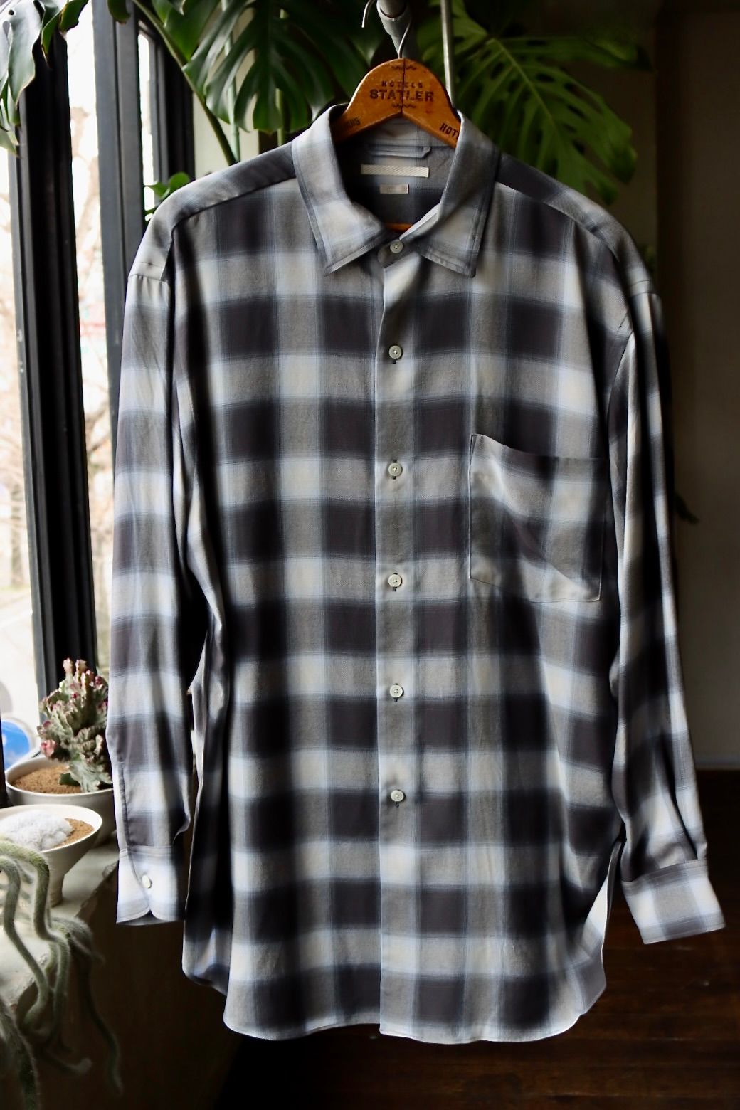 blurhms 23ss Rayon Check Shirt 2-