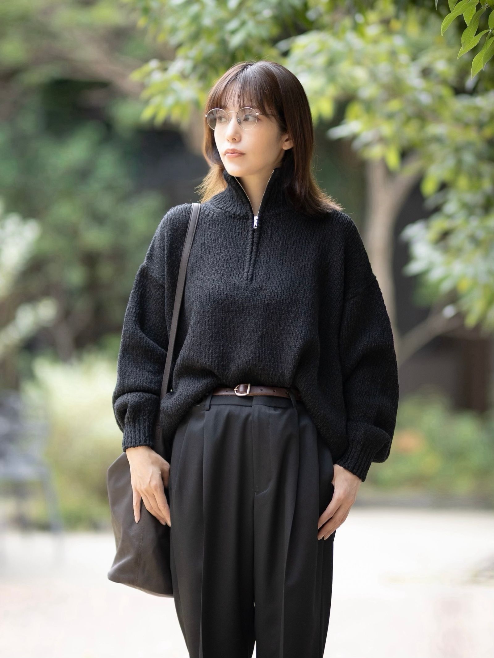 Graphpaper - グラフペーパー Cotton Wool Slub Oversized Half Zip
