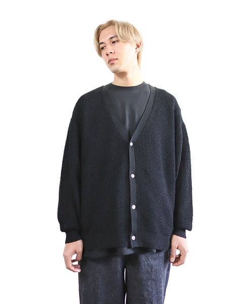 グラフペーパー 24SS Linen SOLOTEX Knit Cardigan(BLACK) style 2024.3.15