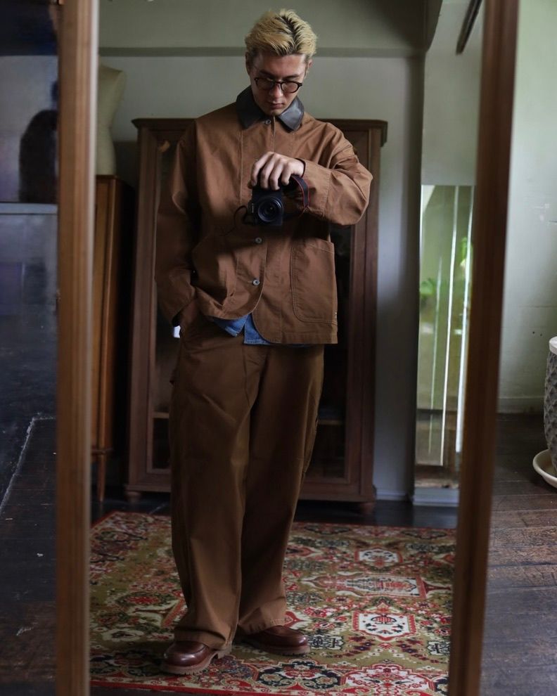 フレッシュサービス COTTON CANVAS LEATHER COLLAR WORK JACKET  MARKスタイル