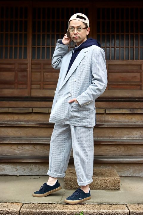 AOR 22SSシアサッカーセットアップ"NAVY"スタイル.2022.3.26.