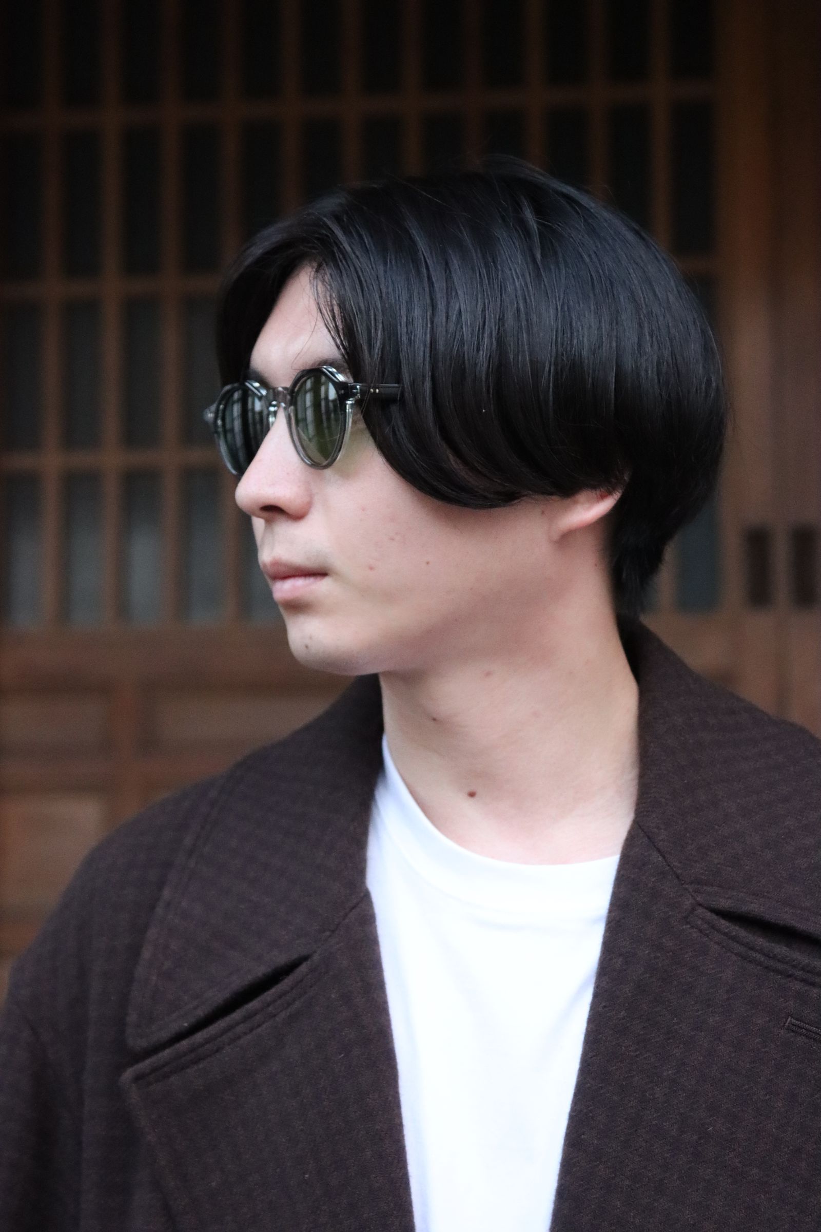 YOKE DOUBLE BREAST OVERCOAT"BROWN style"